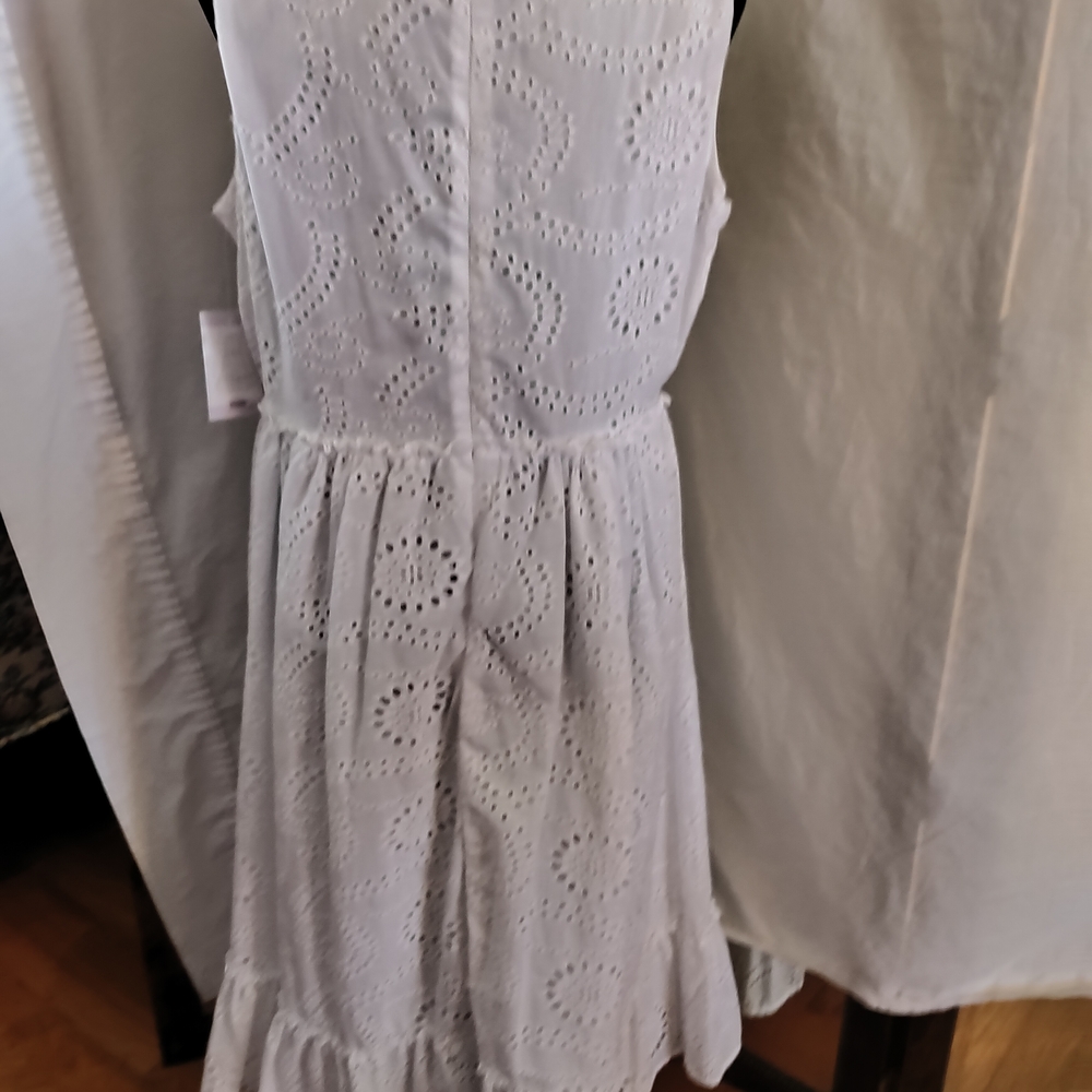 White Eyelet Sleeveless Casual/Business Casual Dress NWT. - Picture 6 of 7